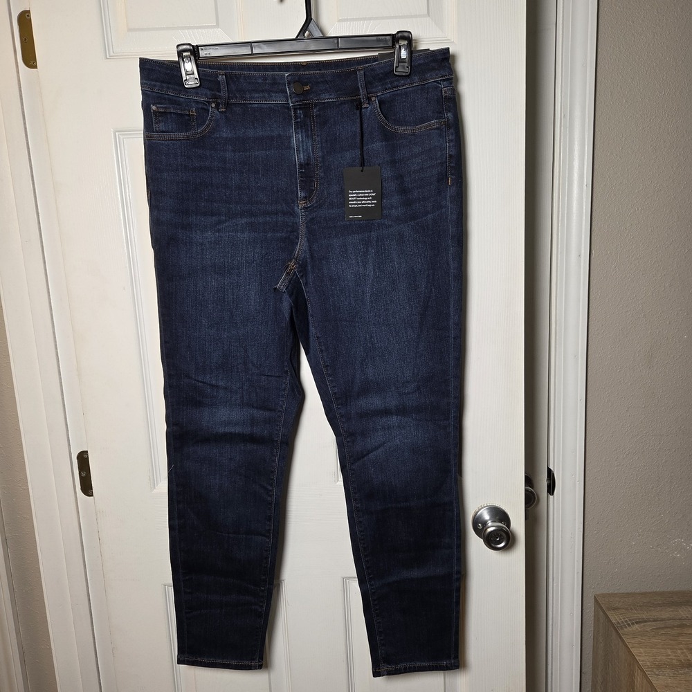 Ann Taylor sz 14 curvy fit dark wash The Skinny jeans NWT casual stretch denim‎